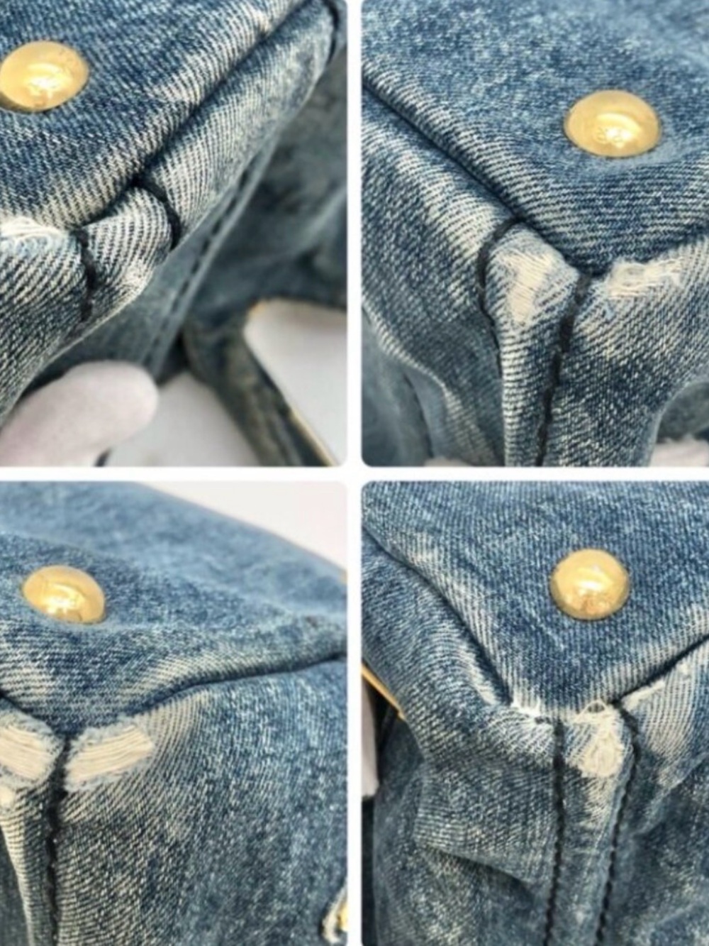 Prada Canapa Tote Vintage Denim Blue - Picture 11 of 15
